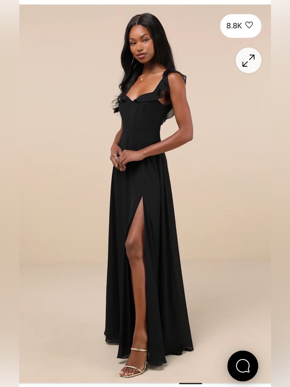 Lulus Dreamy Admiration Black Ruffled Maxi Dress